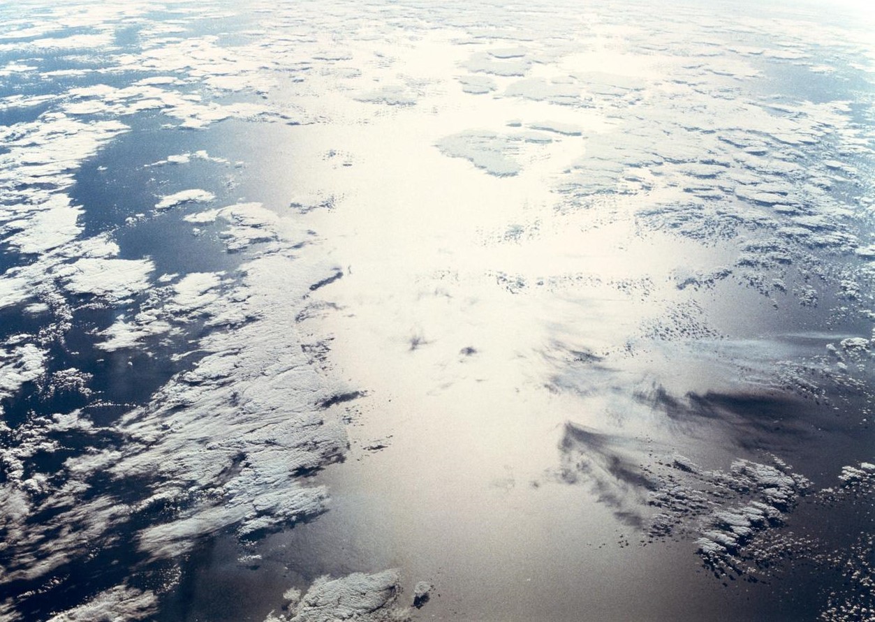 ariel view of ocean with clouds